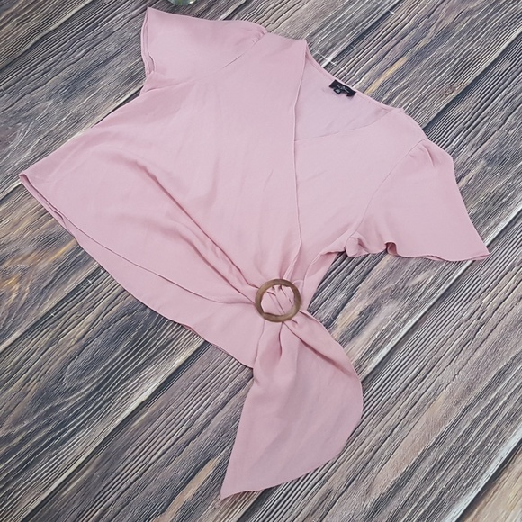 Milk & Honey, Surplice Wrap Top, Pink, Large - Picture 2 of 6